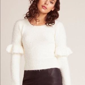 Jack by BB Dakota • White Ruffle Sleeve Sweater